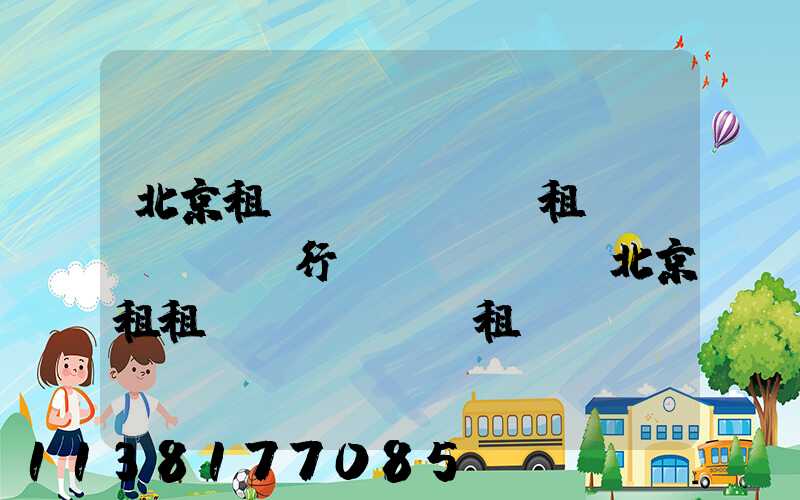 北京租車(chē)租車(chē)行業(yè)(北京租租車(chē)租車(chē)公司)