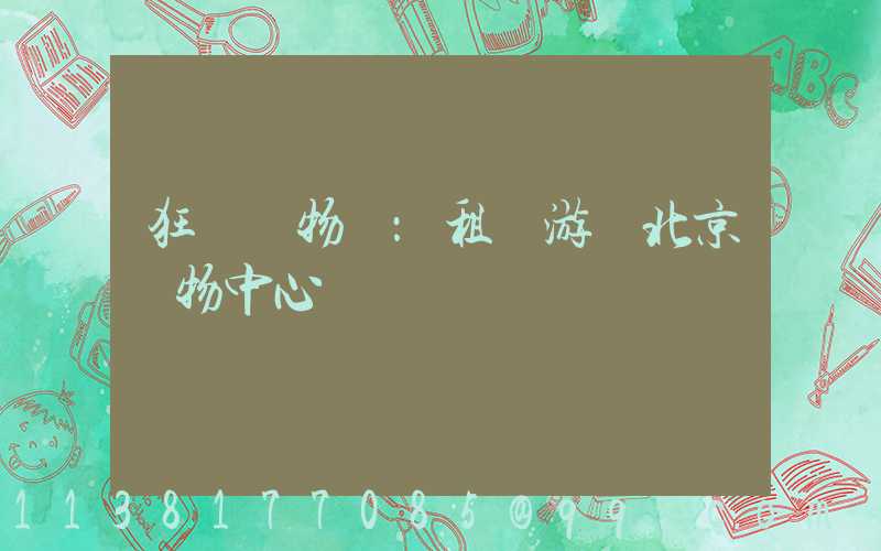 狂歡購物樂：租車游覽北京購物中心