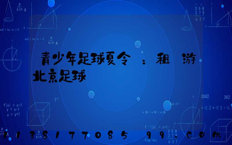 青少年足球夏令營：租車游北京足球場